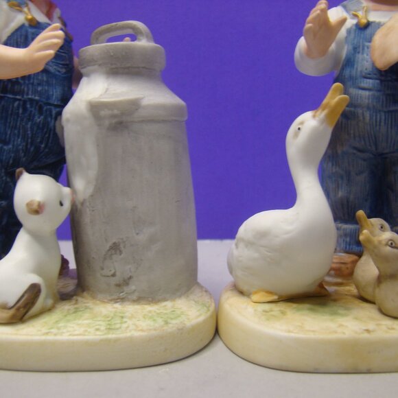 Vintage set of 1985 Denim Days #1509 and #1501 Pair Figurines Gathering kitten - Picture 4 of 16